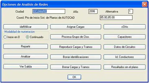 opciones del Analisis